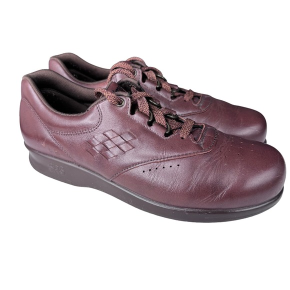 SAS High Street-Y Sneaker Lace Up Perforated Leather Low‎ Top Brown Size 7 - Picture 2 of 11
